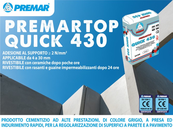 PREMARTOP QUICK 430,  prodotto cementizio universale!!!